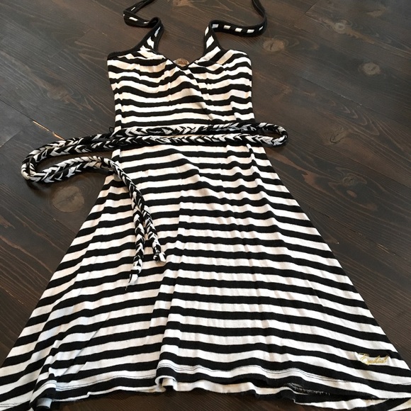 Ezekiel Striped halter summer dress with tie at waist - Picture 1 of 4
